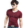 Men T Shirt Tops V neck Short Sleeve Tee - Hamilton Fitness Apparel